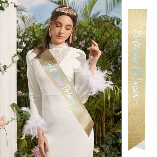 Vista 7 de Tiara de cumpleaños para niñas, corona de princesa con banda de cumpleaños, diadema de cumpleaños, coronas de cumpleaños para mujeres, tiaras