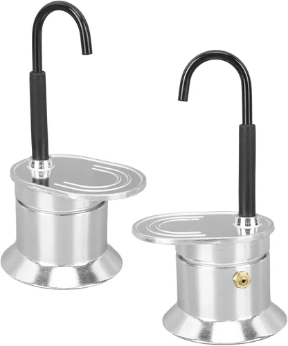 Vista 9 de Olla de un solo tubo, fabricante portátil de 1 taza de 1.7 fl oz, ligera y cafetera de preparación a mano para uso en estufa, adecuada para fiestas