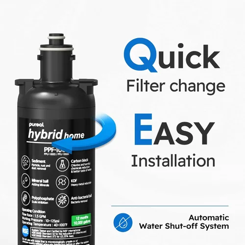 Vista 6 de Pureal Sistema de filtro de agua para debajo del fregadero con grifo, sistema completo certificado NSF/ANSI 42 y 372, elimina PFAS, plomo, cloro