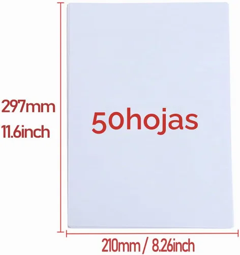 Vista 2 de 50 hojas de papel fotográfico autoadhesivo brillante, A4 de 8 x 11.5 pulgadas, papel adhesivo de 4.76 oz/m² para impresoras de inyección de tinta