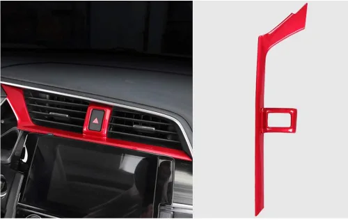 Vista 3 de 3 piezas de ajuste de salida de ventilación central para Honda Civic 2016 Rojo