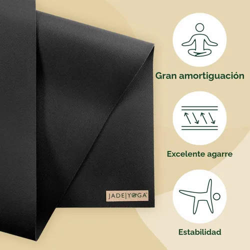Vista 2 de JadeYoga Harmony Alfombrilla de Yoga - Alfombrilla de Gimnasio Fitness Duradera y Gruesa, Alfombrilla de Yoga de Goma Natural Antideslizante