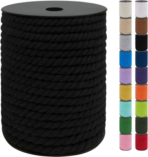 Vista 38 de JeogYong Cordón de algodón de 10mm, 22.86 metros de cuerda natural para macramé, hilo de 3 hebras torcido, cuerda para macramé para manualidades