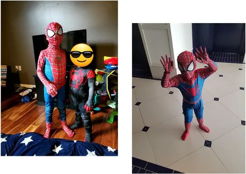 Vista 2 de Lansidun Superhero Costumes for Kids Boys Halloween Black Cosplay Superheros Outfits