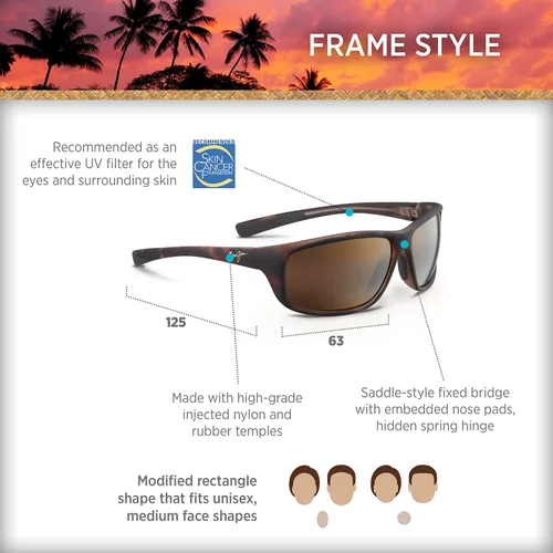 Vista 6 de Maui Jim Gafas de sol polarizadas Spartan Reef para hombre y mujer
