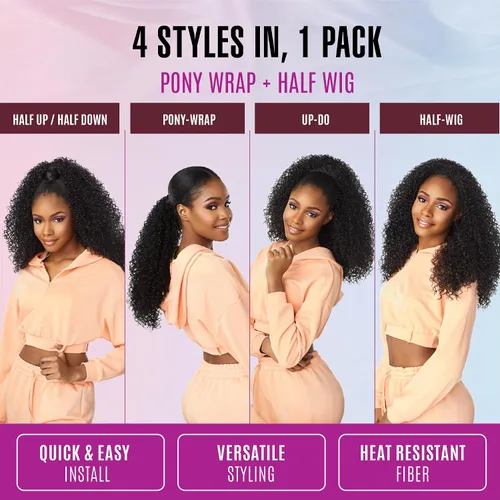 Vista 4 de Sensationnel Instant Updown Halfwig Pony-Iud 3, 1 JETBLACK