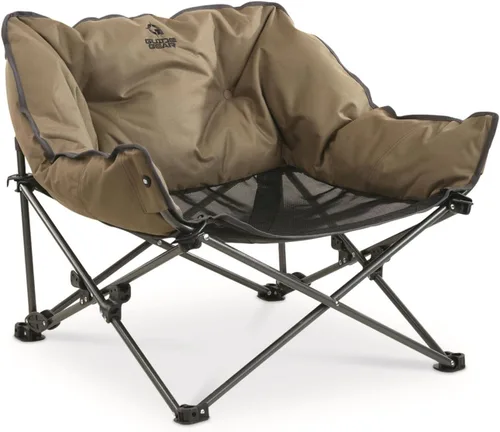 Vista 3 de Guide Gear Cama portátil acolchada para mascotas; sofá elevado para perros al aire libre, cuna marrón