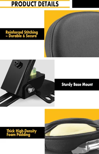 Vista 3 de Kit personalizado de respaldo ajustable para conductor y pasajero enchufable para Harley Electra Glides 1997-2026, hecho para modelos Touring Road