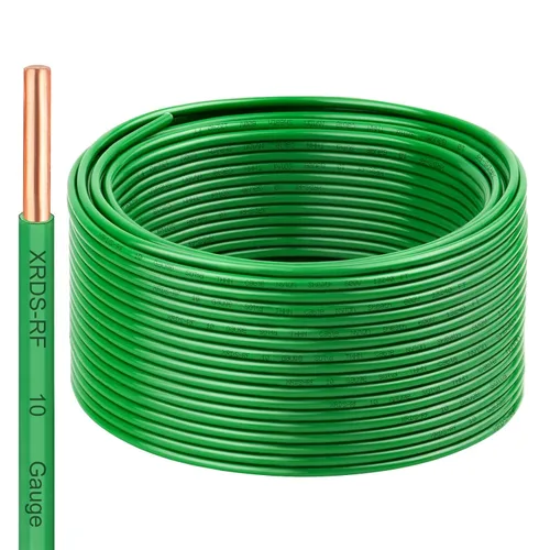 Vista 34 de Cable THHN 25 pies, Conductor Único de Cobre Desnudo, Cable Eléctrico Rojo 10AWG, Cable de Construcción Sólida de 600V con Funda de Nylon