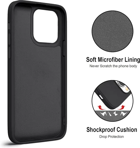 Vista 3 de Hython Funda para iPhone 13 Pro con soporte de anillo [soporte de anillo giratorio de 360° con soporte magnético] [forro de microfibra suave] Funda