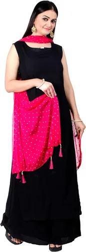 Vista 5 de Chandrakala Chal Dupatta de gasa para mujer, chal envolvente Chunni, beige (D191-P)
