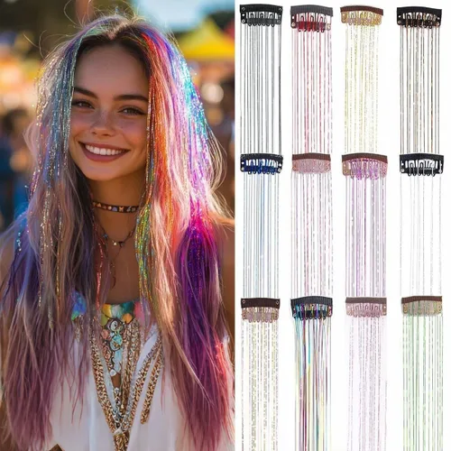 Vista 12 de Extensiones de cabello humano real con broches, 4.23 oz, 7 unidades, extensiones de cabello humano real con clip, de 14 pulgadas, rubio ceniza a