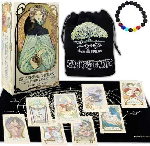 Vista 11 de Paquetes de cartas de tarot y oráculos para adivinación y chakras (oráculo de luz oscura)