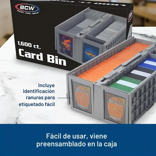 Vista 4 de BCW Contenedor de tarjetas coleccionable (individual, gris) Capacidad para hasta 1600 tarjetas Caja de almacenamiento de plástico para Pokémon
