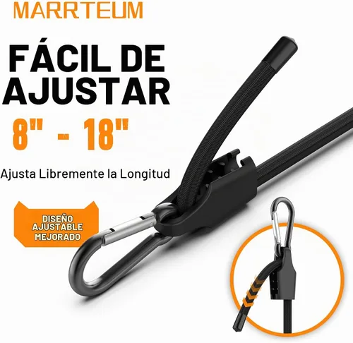 Vista 3 de Cuerdas elásticas ajustables con ganchos de 12 pulgadas de largo, correas elásticas de látex de alta resistencia para tienda de campaña al aire