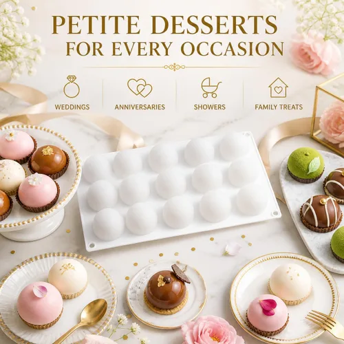 Vista 7 de Molde de esfera de silicona de 15 cavidades, 1.65 pulgadas Mini molde redondo para pastel de mousse para chocolate, trufas, gelatina, pudín y helado