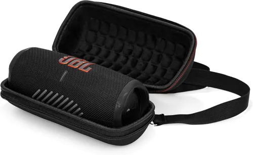 Vista 5 de Ginsco Funda rígida de transporte para JBL Charge 5/Charge 4 impermeable portátil Bluetooth altavoz, funda de viaje con correa ajustable