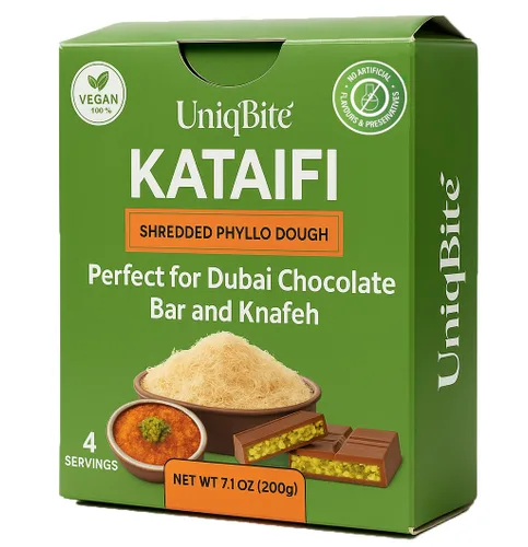Vista 7 de Masa Kataifi para Barra de Chocolate de Dubái, 7 oz (200g), Masa de Filo Desmenuzada Seca, Masa Phyllo Kadayif Katafi Knafeh