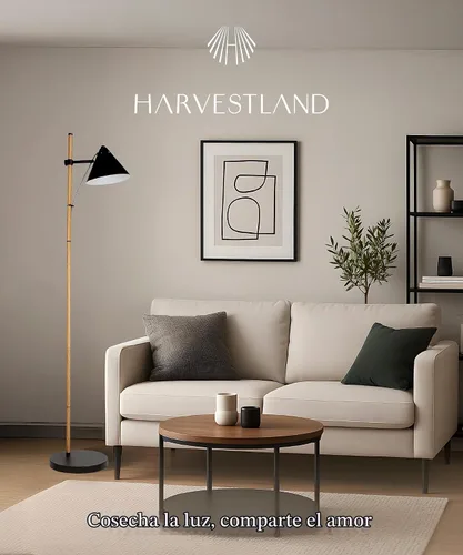 Vista 8 de HarvestLand Noah - Lámpara de pie negra – Lámparas de lectura de pie ajustables sobre silla con base sólida, lámpara de pie de lectura, lámpara