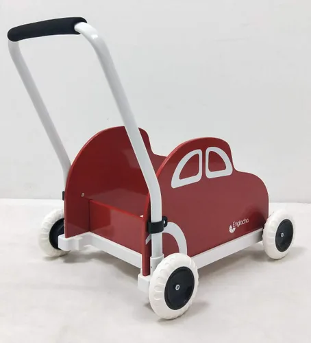 Vista 5 de Englacha - Caminante musical para niños pequeños, con función musical incorporada y ruedas de reducción de velocidad, rojo/blanco