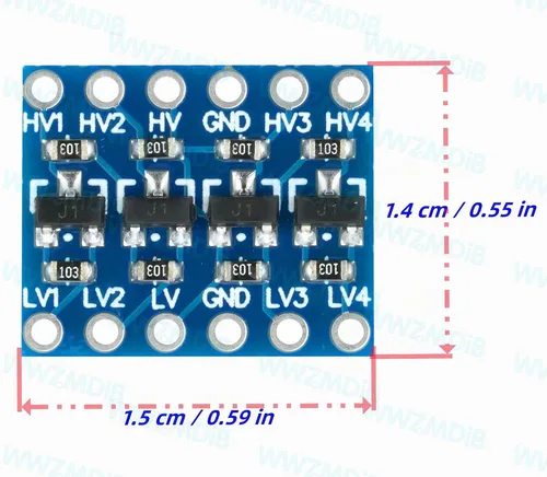 Vista 2 de WWZMDiB 12 Piezas Módulo Convertidor de Cambio de Nivel Lógico 4 Canales Bidireccional 3.3V a 5V, 5V a 3.3V Soporte UART IIC I2C SPI 1-Wire