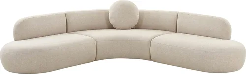 Vista 3 de TOV Furniture Broohah - Seccional de microespiga beige