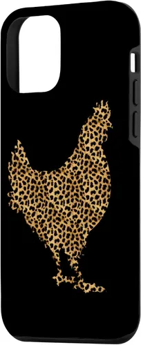 Vista 2 de iPhone 12 Mini Pollo Leopardo Impresión Gallina Animal Amante Mujeres Estuche de Regalo