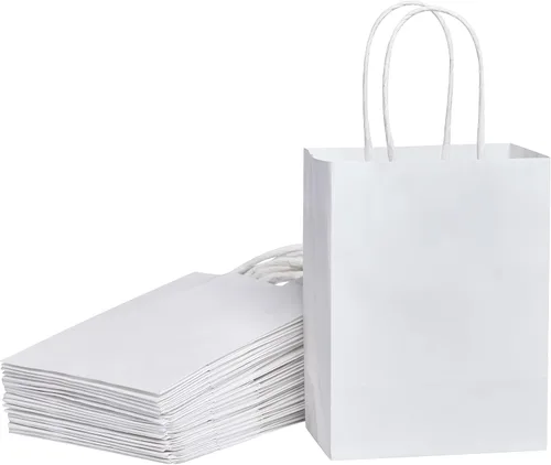 Vista 13 de SUNCOLOR 25 bolsas pequeñas de regalo negras con asas, mini bolsas de regalo de 6 pulgadas para recuerdos de fiesta, golosinas y recuerdos de boda