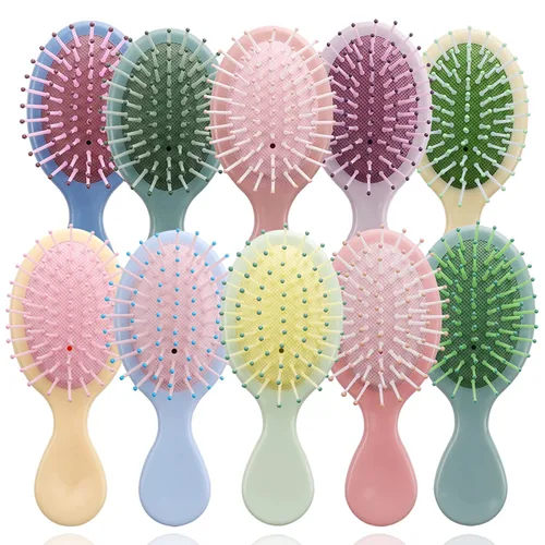 Vista 10 de Mini cepillo de pelo mojado de 20 piezas, cepillo desenredante de viaje con cerdas suaves para la mayoría de tipos de cabello, práctico de operar