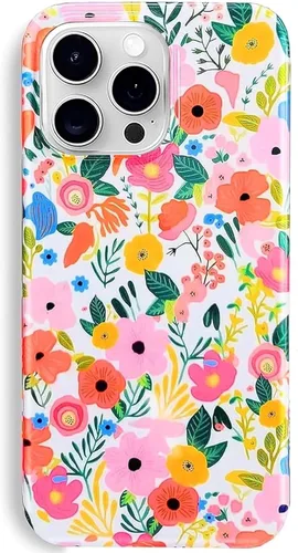 Vista 10 de J.west Funda para iPhone 14 Pro Max de 6.7 pulgadas, diseño moderno de ramo de flores botánicas con estampado de flores botánicas de jardín