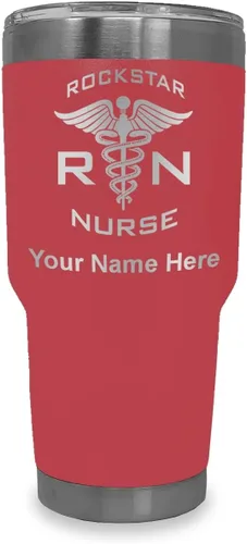 Vista 40 de LaserGram RN Rockstar - Vaso aislado al vacío de 20 onzas, grabado personalizado incluido (negro)
