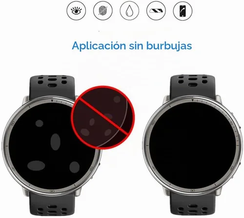 Vista 4 de Protector de pantalla compatible con Amazfit Active 2 Round Smartwatch, película protectora de TPU HD (6 piezas) Película protectora de TPU HD