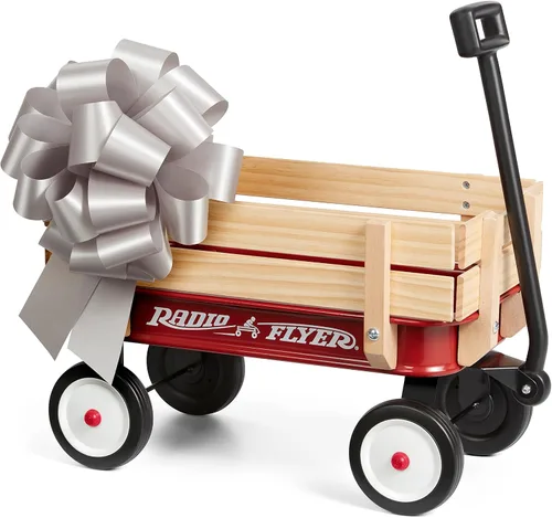 Vista 7 de Radio Flyer Mini vagón de acero y madera para niños, vagón de juguete de 19 pulgadas para niños de 1.5 años en adelante, versión de tamaño de juego