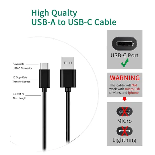 Vista 3 de Cable de carga USB-C compatible con Nebo Omni 2K 3K 2000, Slyde King 2K 500, 12K, Luxtreme, ThruNite T2 TT20 TC20 V2 Catapult V6, Olight Marauder 2