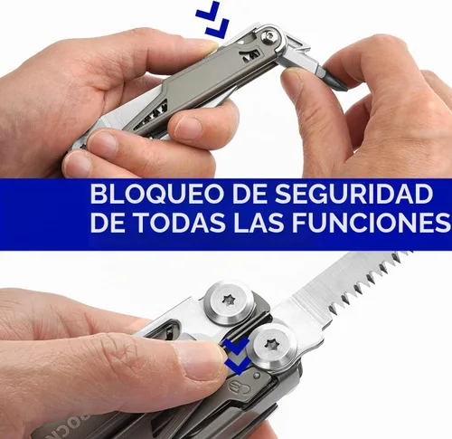 Vista 6 de ROCKTOL Multiherramienta, alicates multiherramienta 19 en 1 con mango chapado en titanio, bloqueo de seguridad, herramienta EDC ligera y funda