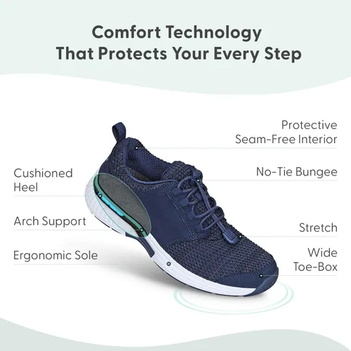 Vista 3 de Orthofeet Zapatillas ortopédicas de punto Francis sin ataduras para mujer