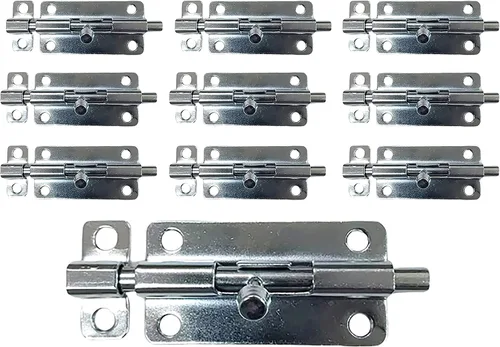 Vista 14 de QCAA Perno de barril deslizante, 2 1/2 ", acero, recubierto negro, paquete de 2, hecho en Taiwán