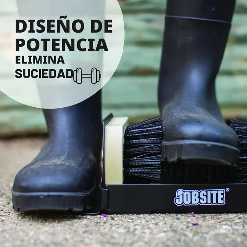Vista 3 de JobSite - Cepillo limpiador de botas para exteriores - Raspador de zapatos - Extra ancho Negro y tostado