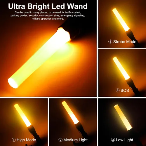 Vista 4 de 2 luces LED de señal de seguridad de 11 pulgadas, luces de control de tráfico con 7 modos de flash rojo, para asistente de estacionamiento