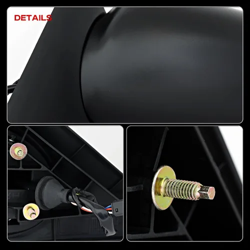 Vista 7 de Para Chevrolet Chevy Malibu Oldsmobile Cutlass Espejo de visión de puerta lateral Power Textured Black Driver Left 1997 1998 1999 2000 2001 2002