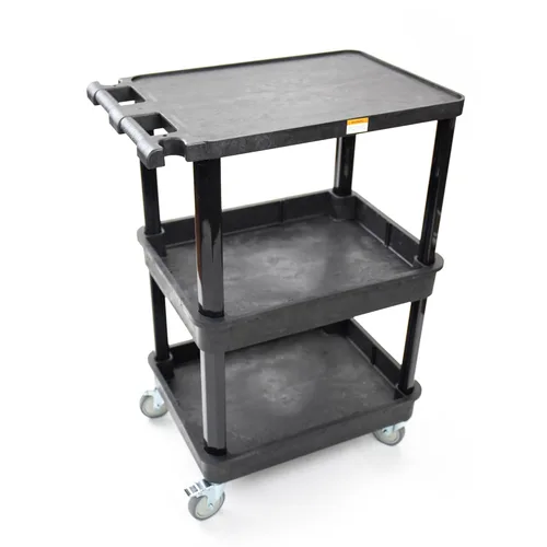 Vista 8 de Pearington Carrito utilitario compacto multiusos de 3 niveles con ruedas bloqueables y mango ergonómico, negro, paquete de 2