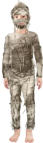 Vista 3 de Disfraz de momia de Halloween para niños, disfraz de momia misteriosa de Halloween, disfraz de momia para niños y niñas, fiesta de cosplay