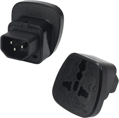 Vista 9 de Fielect C14 macho a hembra US NEMA 5-15R adaptador de enchufe convertidor C14 a NEMA 5-15R enchufe adaptador de corriente, 1 unids