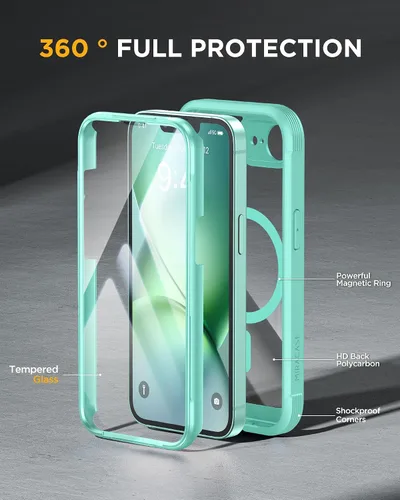 Vista 125 de Miracase Serie de vidrio para iPhone 11 de 6.1 pulgadas, funda protectora de cuerpo completo resistente mejorada con protector de pantalla de vidrio
