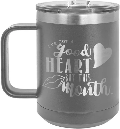 Vista 11 de Taza de café de 15 onzas con tapa superior deslizante, con aislamiento, ideal para regalo de cumpleaños o Navidad de mujeres y hombres