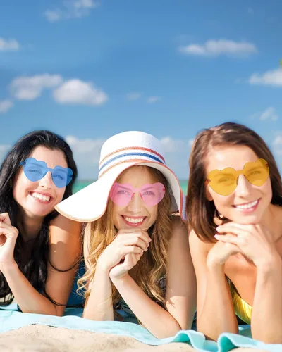 Vista 4 de Dllween 812 pares de lentes de sol de corazón para mujer, lentes de corazón transparentes sin montura de moda para recuerdos de fiesta