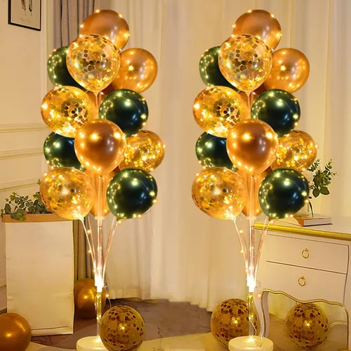 Vista 13 de Cicicooie - Juego de 2 soportes para globos para decoración de fiesta Negro