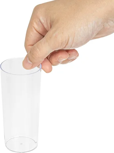 Vista 7 de Restaurantware Vasos de postre de 5 onzas, 100 vasos de cóctel de plástico desechables, duraderos y sostenibles, de plástico transparente