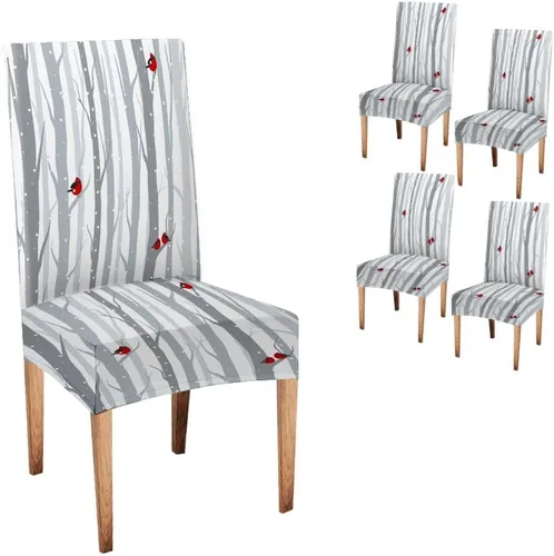 Vista 254 de CAPSCEOLL Christmas Dining Chair Covers,Snowflakes Festive Winter Pattern Stretch Chair Covers for Dining Room Set of 2 Washable Spandex Parson