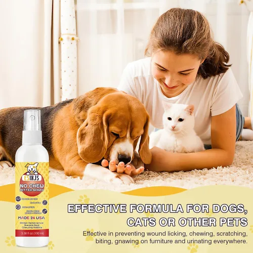 Vista 6 de Spray sin masticar para perros y gatos en aerosol de manzana amarga para cachorros, 10.14 onzas líquidas